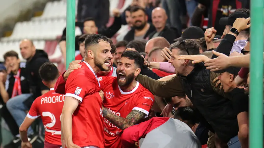 L'esultanza di Gomez (Foto Lasorte)