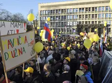 Una manifestazione pro-unioni gay a Lubiana