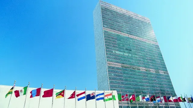 Il palazzo di vetro dell'Onu a New York