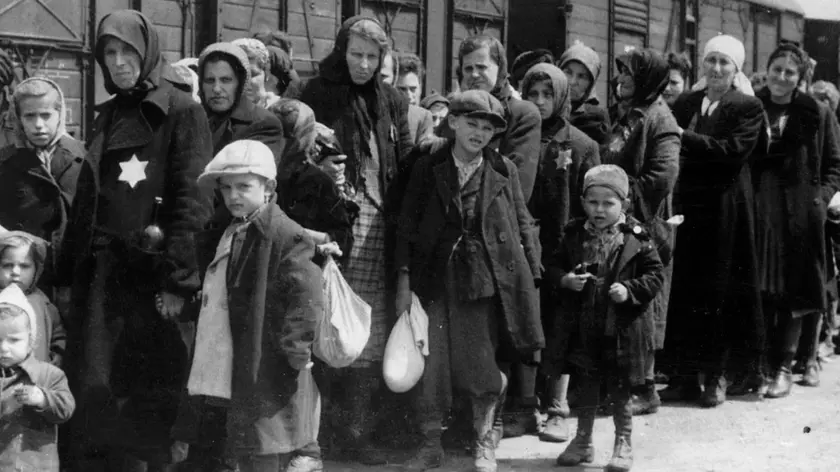 Arrival of a train containing Jews deported to Auschwitz death camp in Poland. Auschwitz-Birkenau (1940-1945) was the largest of the German Concentration and Extermination camps. 1.1 million people, 90 per cent of them Jews are thought to have died there most of them in the gas chambers.