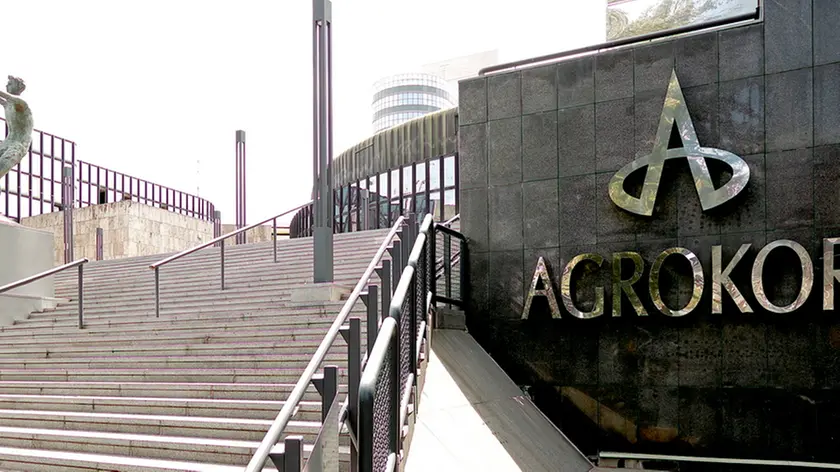 epa04282734 The logo of Croatian food group Agrokor at the headquarters in Zagreb, Croatia, 26 June 2014. The Croatian food group Agrokor finalized a deal to acquire a majority share in Slovenia's largest retailer Mercator for up to 550 million euros (750 million dollars), the STA news agency reported. Agrokor is to acquire a 53-per-ent stake from a consortium of shareholders, said the Pivovarna Lasko beverages group, the largest shareholder in the consortium. The takeover was agreed a year ago, but was plagued by financing problems. EPA/ANTONIO BAT