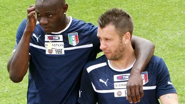 Coverciano, 26.05.12, centro tecnico federale della FIGC, ritiro della Nazionale per gli Europei 2012 - Mario Balotelli e Antonio Cassano