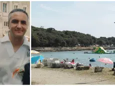 Aleks Unussich, la vittima. A destra, la spiaggia del campeggio Mon Perin di Valle