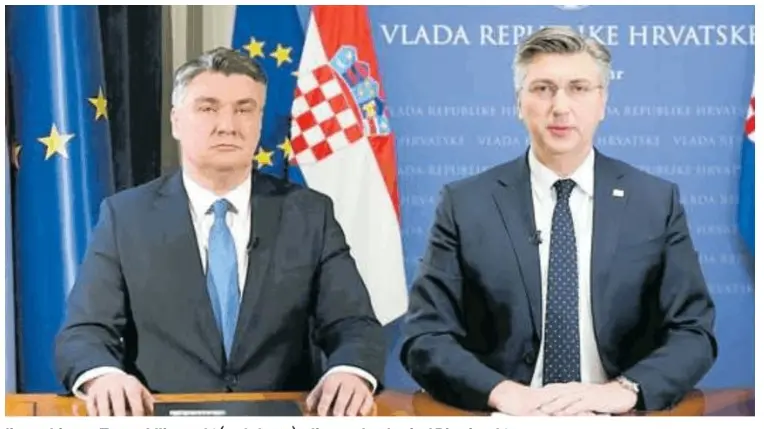 Il presidente Zoran Milanovic (a sinistra) e il premier Andrej Plenokovic