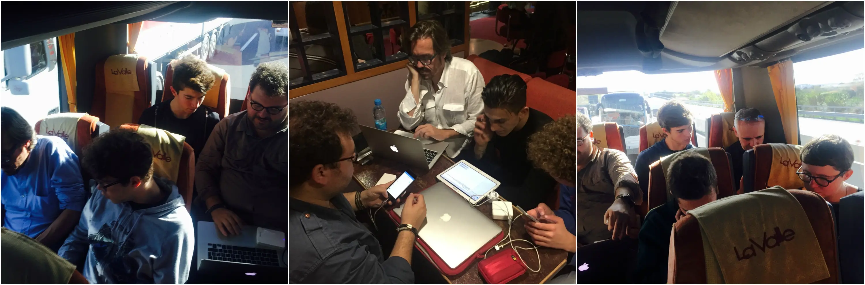 La redazione di studenti al lavoro sul pullman e sul traghetto