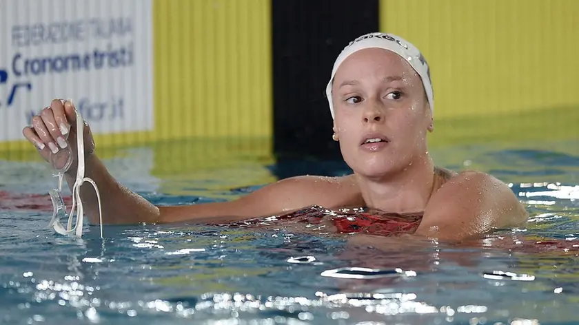 Foto LaPresse - Fabio Ferrari.14/04/2015 Riccione ( Italia).Sport Nuoto.Campionati Italiani Assoluti Primaverili di nuoto - Stadio del Nuoto di Riccione..Nella foto:Federica Pellegrini - 400m Stile libero..Photo LaPresse - Fabio Ferrari.14 April 2015 Riccione ( Italy).Sport .Italy's spring swimming championship.In the pic:Federica Pellegrini
