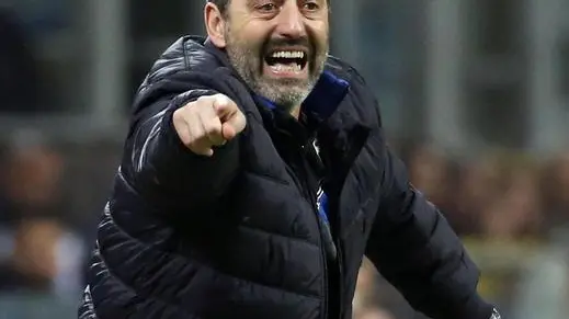 Sampdoria's coach Marco Giampaolo gestures during the Italian serie A soccer match between Fc Inter and Sampdoria at Giuseppe Meazza stadium in Milan, 17 February 2019. ANSA / MATTEO BAZZI