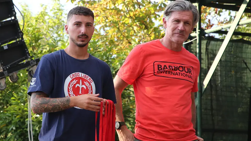 Andrea Procaccio, qui con Massimo Pavanel, durante le premiazioni a “Grido Libero” Lasorte