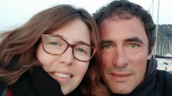 Eleonora Arrigoni e Federico Mautino durante la sosta “forzata” a Portopiccolo in una foto scattata ad aprile