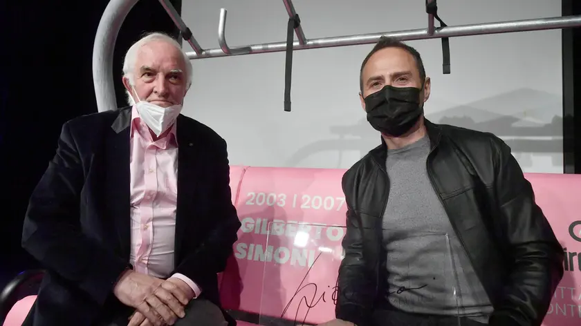 Enzo Cainero (a sx) con Gilberto Simoni. Foto Petrussi