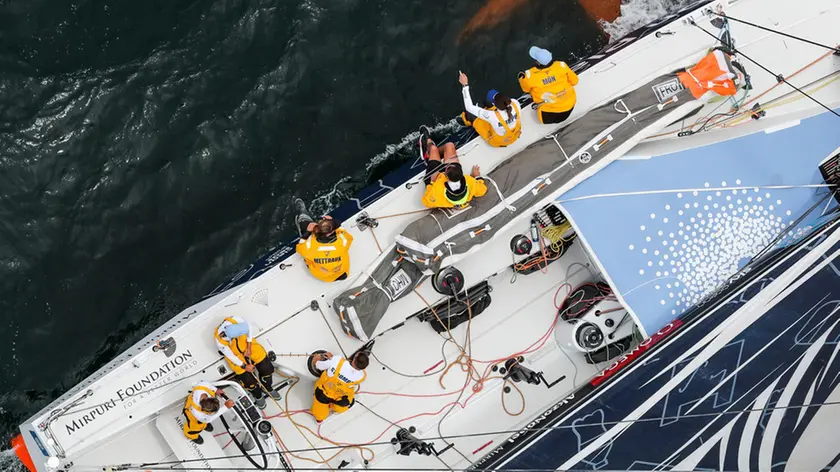 Leg 4, Melbourne to Hong Kong, start. Photo by Ainhoa Sanchez/Volvo Ocean Race. 02 January, 2018.