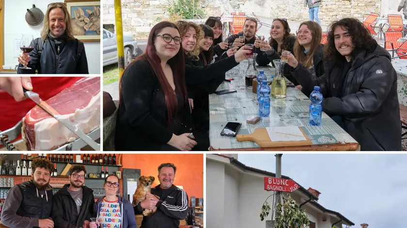 Avventori nelle osmize nel fotoservizio di Massimo Silvano