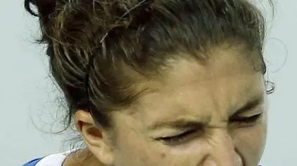 Italian Sara Errani reacts during her match against French Kristina Mladenovic during the Tennis Fed Cup World Group first round tie between France and Italy in Marseille, France, 07 February 2016. ANSA/GUILLAUME HORCAJUELO