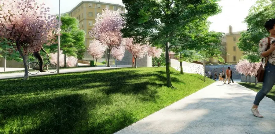 Un rendering dell'area