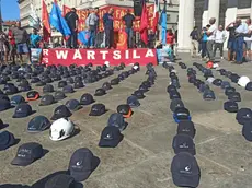 Il presidio di Wartsila in centro a Trieste (archivio)