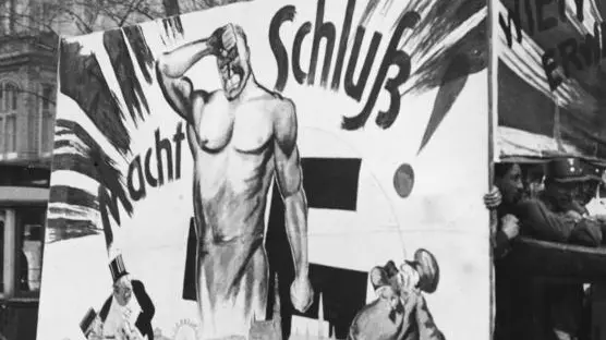 In connection with the general elections taking place in Austria, propaganda was used by the various parties in the streets of Vienna. The picture shows a lorry adapted for propaganda purposes by the National Socialists promoting Hitler. The poster on the side refers to the Press which it states is in Jewish untruthful hands. This lorry passed through the most populated streets of Vienna. Date: 1934-1938