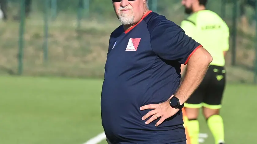 Foto BRUNI Trieste 12.09. 21 calcio: Primorec-Flaibano--il mister del Primorec