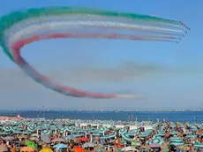 Lignano 18 Agosto 2013. Aie Show con le Frecce Tricolori.Telefoto Copyright Petrussi Foto Press / Diego Petrussi