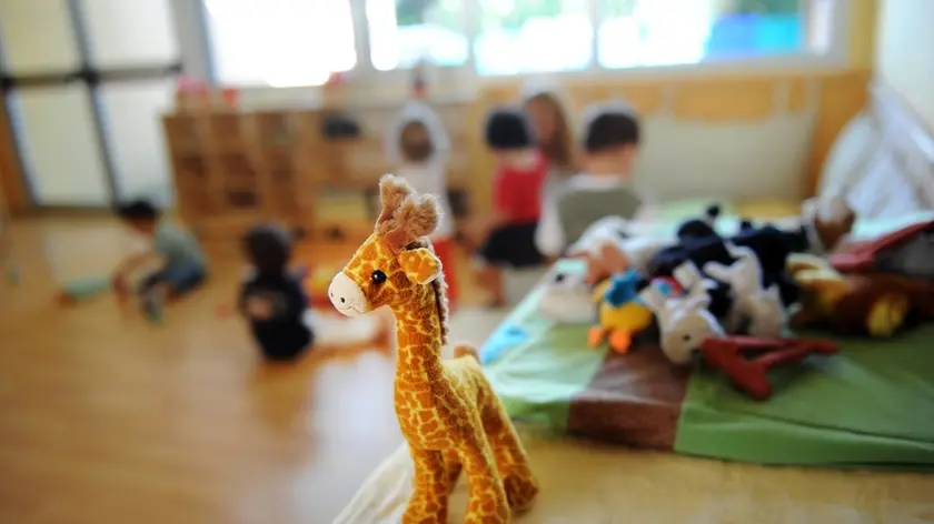 Peluche a disposizione dei bambini iscritti in un asilo nido in una foto generica