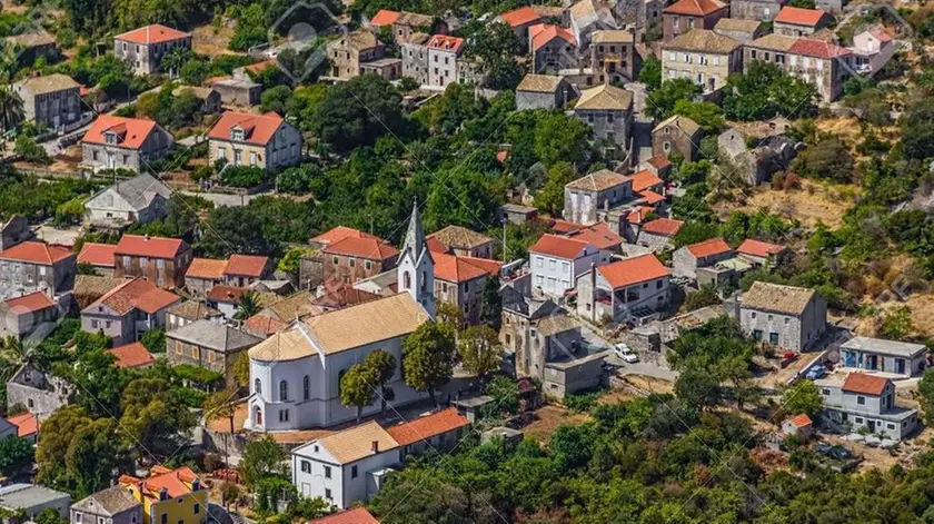 Small village Janjina in the centre of the Peljesac peninsula near Dubrovnik in Croatia.