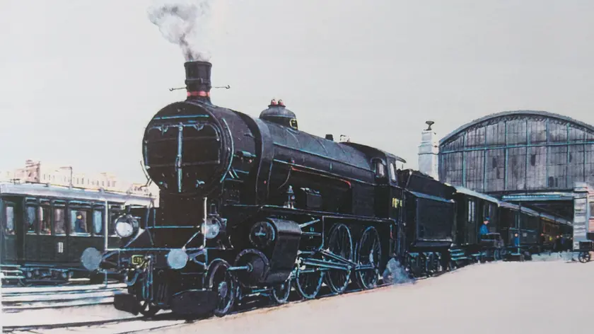 Un treno in un dipinto del 1913