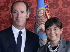 Luca Zaia (Presidente Veneto) e Debora Serracchiani (Presidente Friuli Venezia Giulia) a Palazzo Balbi. (Venezia 03/09/13)