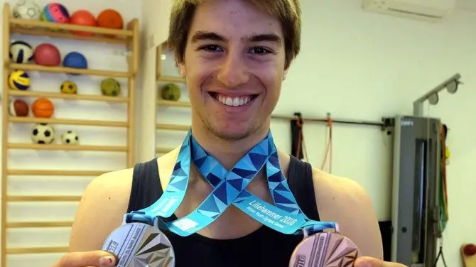 Foto BRUNI 24.02.16 Pietro CANZIO,sciatore