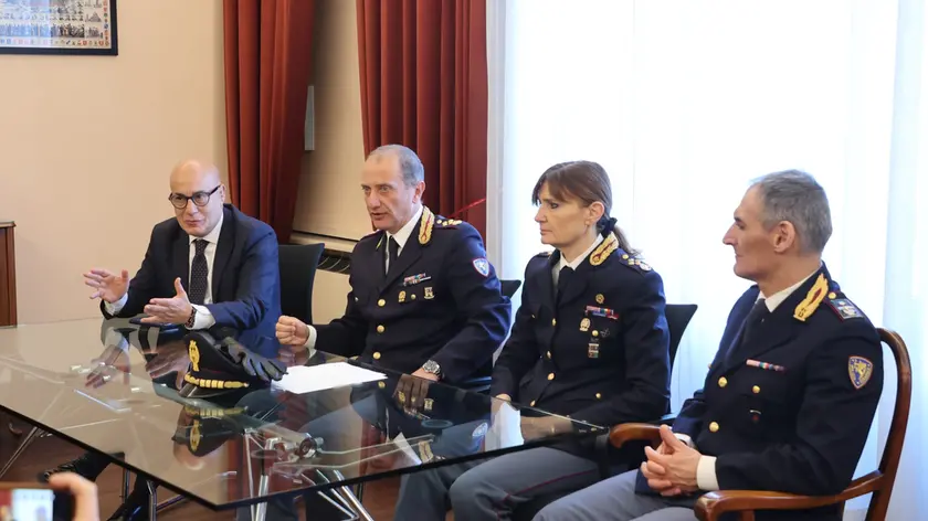 La conferenza stampa nella Questura di Trieste. Foto Lasorte
