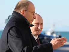 26/11/2013 Trieste, Italia Vertice intergovernativo Italia-Russia..Nella foto (s) il presidente del Consiglio dei ministri, Enrico Letta e il presidente della Federazione Russa, Vladimir Putin Enrico Letta, Vladimir Putin..Pierre Teyssot / AGF