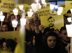 People during a march and torchlight procession in memory of the Italian researcher Giulio Regeni, who was abducted, tortured and murdered in Cairo (Egypt), in Rome, Italy, 25 January 2018..ANSA/RICCARDO ANTIMIANI