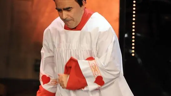 Elio e le Storie Tese band perform during the second night of the 63rd Sanremo Italian Song Festival at the Ariston theatre in Sanremo, Italy, 13 February 2012. The festival runs from 12 to 16 February. .ANSA/ETTORE FERRARI.