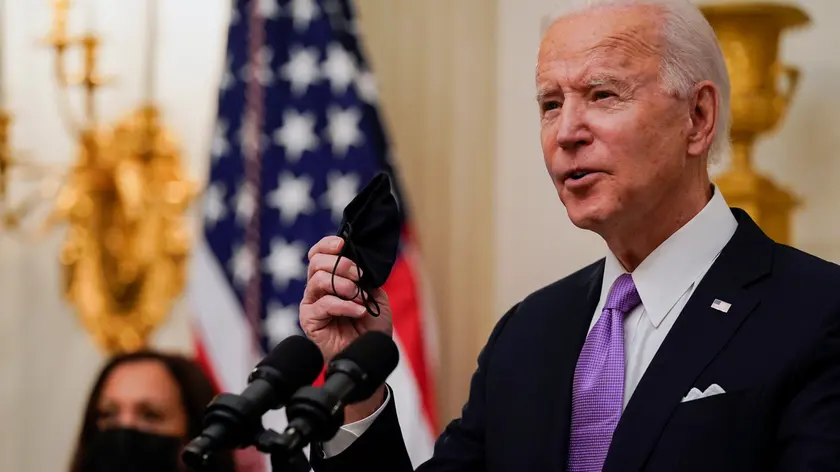 Il neo presidente degli Stati Uniti Joe Biden durante una recente conferenza alla Casa Bianca