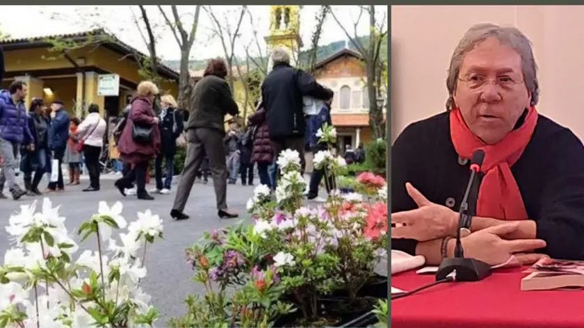 A sinistra un'edizione passata di Horti Tergestini. (Foto Bruni). A destra il giornalista Paolo Aleotti