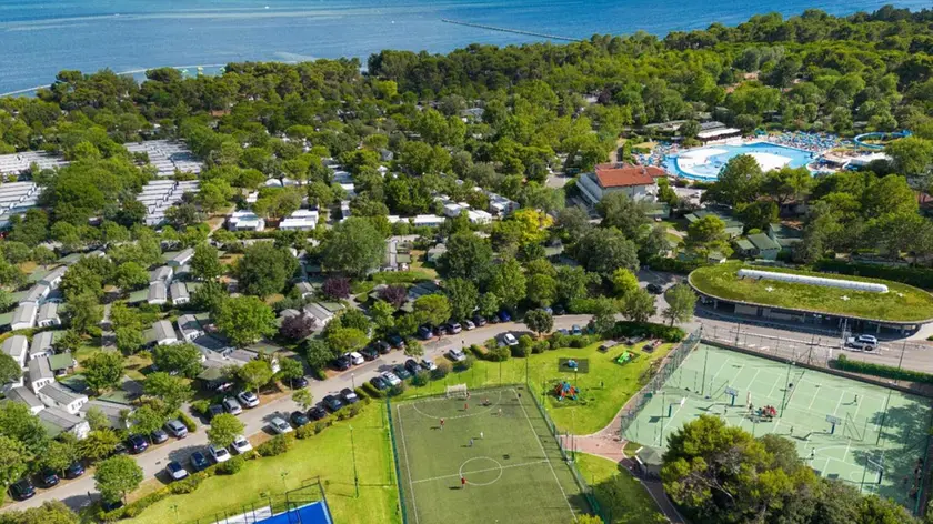 Il villaggio turistico Europa, uno dei punti rimasti coinvolti nei black-out che hanno colpito Grado