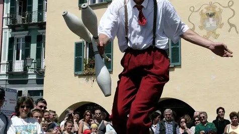 TICINO - Internationales Strassenkuenstler-Festival, Ascona. Festival internazionale di artisti di strada, Ascona. Festival international des artistes de rue, Ascona. International Street Artists Festival, Ascona. Copyright by Ticino Turismo Byline: swiss-image.ch/Remy Steinegger