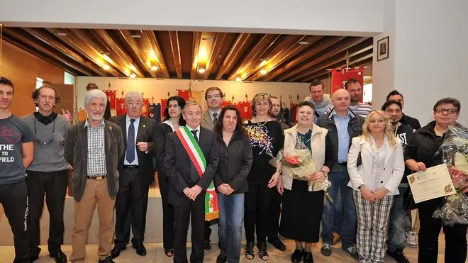 Cormons 21 aprile 2013 Premiazione dei donatori di Sangue. Nella foto il gruppo dei premiati. © Foto Petrussi Foto Press / Ferraro Simone