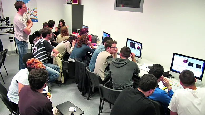 Studenti in una delle aule studio della sede goriziana dell’Università di Udine