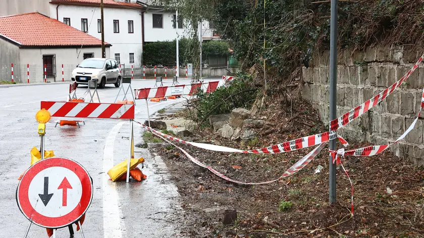 Lo smottamento del 23 gennaio scorso. Foto Lasorte