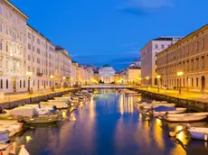 23 Feb 2014, Trieste, Italy --- Canal Grande and Sant' Antonio Church in the background, Trieste, Friuli Venezia Giulia, Italy, Italia, Europe --- Image by © Andrea Pavan/PhotoFVG/Corbis