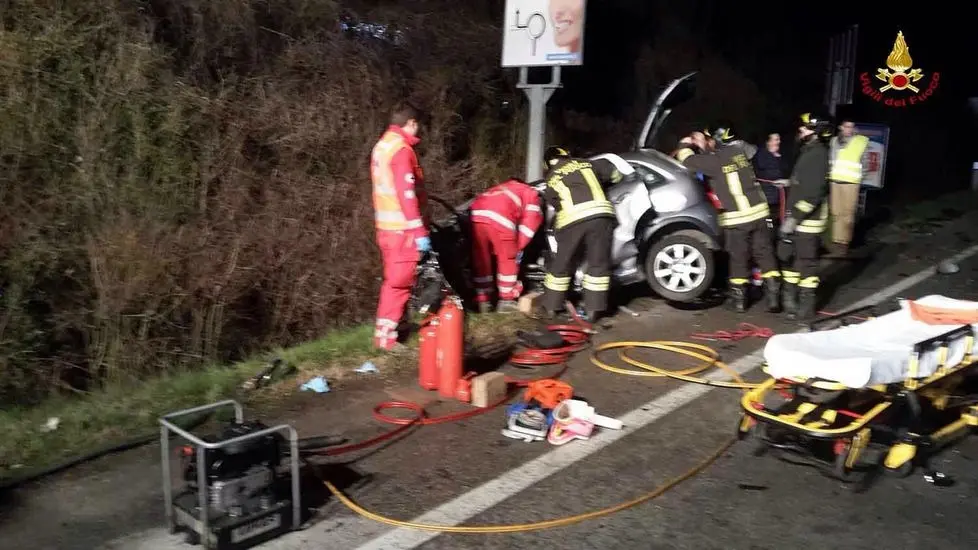 Il punto in cui è avvenuto lo schianto mortale