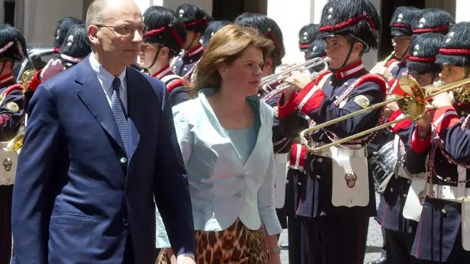 Italian Prime Minister Enrico Letta (L) meets his Slovenian counterpart Alenka Bratusek (R) at Chigi Palace in Rome, Italy, 12 June 2013. ANSA/CLAUDIO PERI