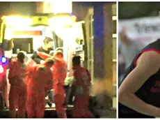 I soccorsi al ragazzo e a destra Eugenio Rossetti nella foto tratta dal suo profilo Facebook