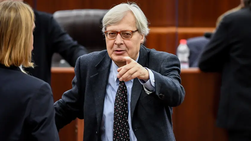 15/03/2023 Milano. Palazzo Pirelli, primo consiglio regionale con la nuova giunta regionale ed elezione del presidente del consiglio regionale. Nella foto Vittorio Sgarbi