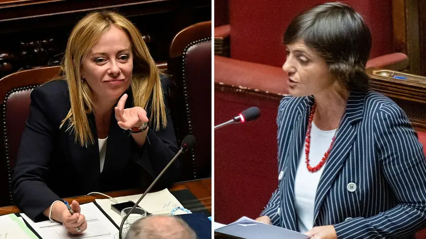 La premier Giorgia Meloni e, a destra, la deputata Debora Serracchiani, ex presidente del Fvg