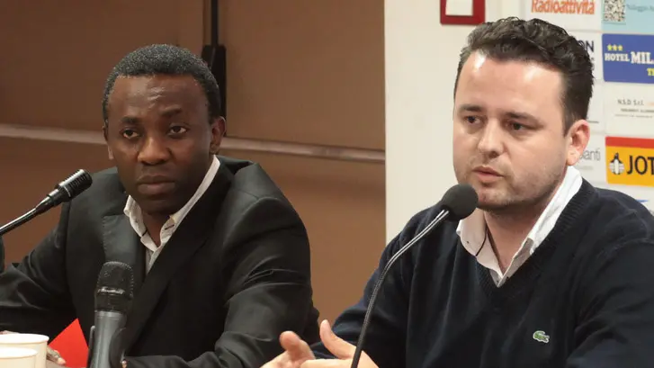 Lasorte Trieste 14/03/14 - Triestina, Conferenza Stampa, Hamdi Mehmeti, Pierre Mbock