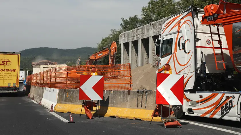 Il tratto di superstrada a Sistiana già chiuso per lavori Foto Lasorte