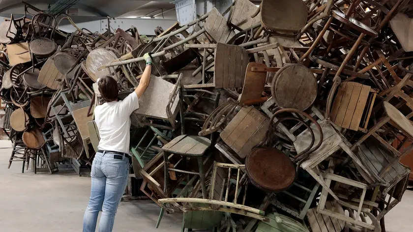 Allestimento delle masserizie degli esuli Foto Silvano
