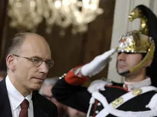 Enrico Letta, durante le dichiarazioni al termine delle consultazione con il presidente della Repubblica, Giorgio Napolitano, al Quirinale, a Roma, 29 Marzo 2013. ANSA/CLAUDIO ONORATI