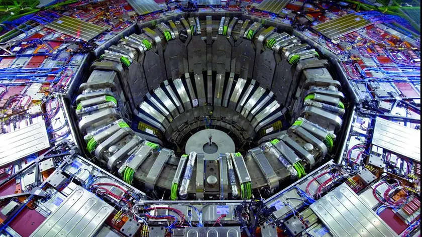 The 12,500 tonne CMS or compact Muon Solenoid detector. CERN, the European Organization for Nuclear Research, one of the world's largest centres for scientific research. The Cern particle accelerator near Geneva in Switzerland. 26/03/08