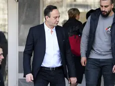 epa07180221 (FILE) Saso Mijalkov (C), former chief of Macedonian counter-intelligence, with his bodyguards leaves the court in Skopje, The Former Yugoslav Republic of Macedonia, 15 November 2018 (issued 20 November 2018). Accordinf to reports, Saso Mijalkov, former chief of Macedonian counter-intelligence and close associate and a relative to the ex Prime Minister Nikola Gruevski, was arrested and taken into custody on 20 November on request of the special public prosecution. After Gruevski's escape to Hungary, upon having been sentenced to two years in prison, the Criminal Court in Skopje decided on custody as precaution for several close associates of Gruevski, who also are on trial for many criminal activities. Gruevski was granted political asylum by Hungary. EPA-EFE/GEORGI LICOVSKI